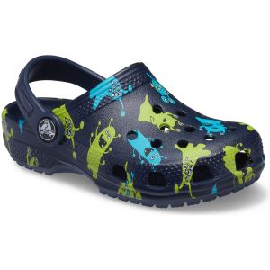 Crocs Classic Monster Print Clogs Kids, navy EU 23-24 Sandales Loisir