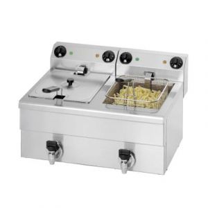 Saro Friteuse 10+10L avec vidange FE102