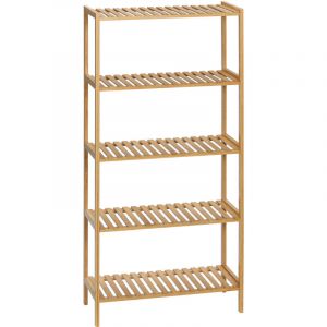Homcom Tagère bambou salle de bain - 5 niveaux à lattes - 60 x 26 x 130 cm