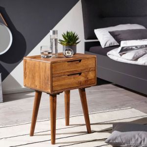 WOHNLING Sheesham table de chevet en bois massif table de chevet table de chevet