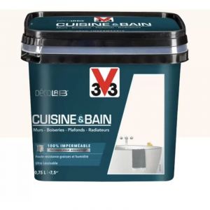 V33 Peinture 100% imperméable Cuisine & bain DécoLAB Rose poudré 0,75 l