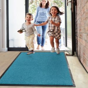 Tapis antid&eacute;rapant tr&egrave;s absorbant Monochrom Turquoise 90 x 120 cm
