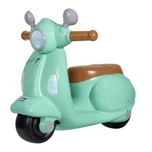 Chicco Moto Porteur pour Enfants, Trotteur Vespa Primavera Italie, Jouet avec Panneau Electronique, Lumi&egrave;res et Sons, Stabilisateurs avec Roues amovibles, Max 25 kg - Jouet Enfant de 1 &agrave; 3 Ans, Azur