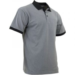 LMA Polo maille piquée chinée DALLE Gris / Noir XL