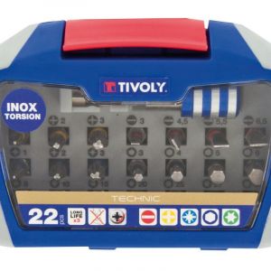 Tivoly Coffrets 22 pièces embouts de vissage torsion inox