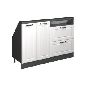 Meuble mansardé Lot de 2 Anthracite/Blanc Campagne 120x81.6cm