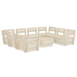 Image de VidaXL Salon de jardin palette 9 pcs Bois d'épicéa imprégné