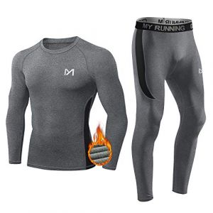 MEETYOO Thermounterwäsche Set Herren Ensemble de sous-vêtements Thermiques pour Hommes, Gris, XL Men's