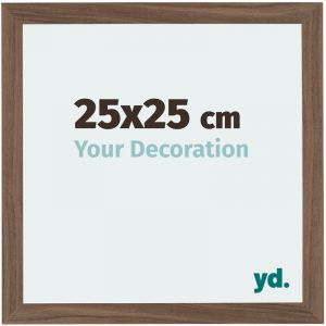 Yd. - Your Decoration - 25x25 cm - Cadres Photo en mdf Avec Verre acrylique - Anti-Reflet - Excellente Qualité - Noyer Foncé - Cadre Decoration