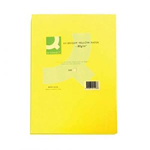 Q-connect Papier couleur multifonction a4 80g/m2 unicolore jaune intense ramette 500 feuilles