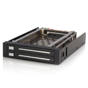 Image de StarTech.com HSB220SAT25B - Rack Amovible 3.5" sans Tiroir pour 2 Disques Durs 2.5"