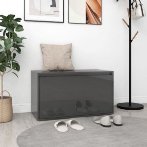 Image de VidaXL Banc d'entr?e 80x40x45 cm Gris brillant Agglom?r?