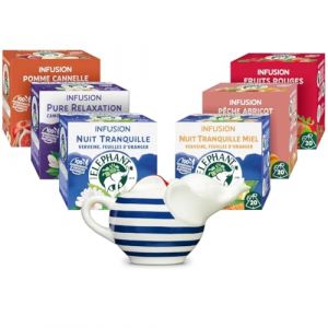 Eléphant Routine Bien-être & Fruités + 1 théière offerte Lot de 6 x 20 sachets 120 Sachets
