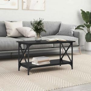 Image de VidaXL Table Basse Chêne Noir 80 X 45 X 45.5 Cm Bois D'ingénierie