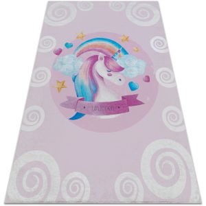Image de Rugsx Tapis Tapis lavable BAMBINO 2533 Licorne, arc-en-ciel po 140x200 cm