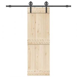 VidaXL Kit de quincaillerie de porte coulissante 200 cm Acier Noir, quincaillerie de porte coulissante, galet de porte 4009725