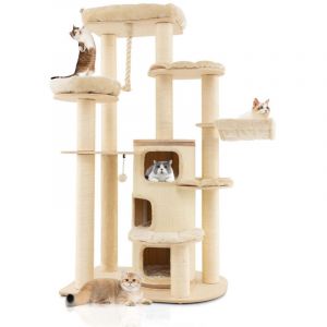 Arbre &agrave; chat moderne 95 x 68 x 173 cm 3 niveaux spacieux 2 perchoirs