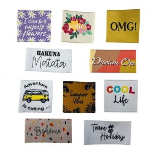 &Eacute;tiquette tiss&eacute;e &agrave; coudre Lot de 10 Message Fun Customisation textile Th&egrave;me Summer Vibes