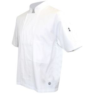 LMA Veste de cuisine manches courtes Merlu 100% coton Blanc 3XL