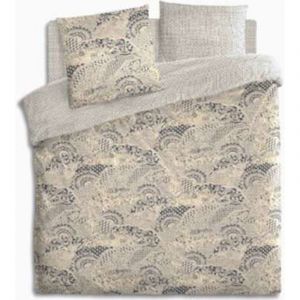 Housse de couette et deux taies coton (240 cm) Naoki Beige