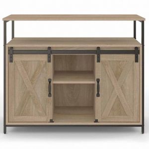 Idmarket Buffet 2 portes grange coulissantes QUEBEC design industriel 100 cm