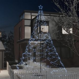 VidaXL Arbre de No?l avec poteau en m?tal 1400 LED blanches froid 5 m