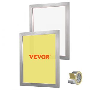 VEVOR Kit de sérigraphie, 2 Cadres de sérigraphie en Aluminium, 50,8 x 61 cm avec Maille de 230 Points, Maille en Nylon Haute Tension et Ruban d'étanchéité pour t-Shirts, Impression à Faire soi-même