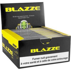 Papier à rouler slim BLAZZE - Boite de 50 carnets de 32 feuilles à rouler longues