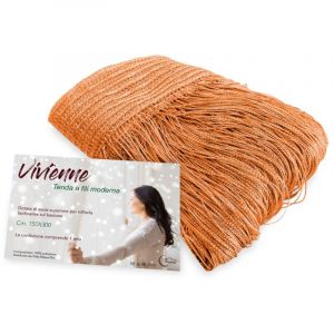 VIVIENNE RIDEAU FIL pour porte cm. 150X300 couleur unie ORANGE