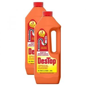 Destop Lot de 2 Gels Sp&eacute;cial Cuisine D&eacute;boucheur Canalisation Flacon de 1 l