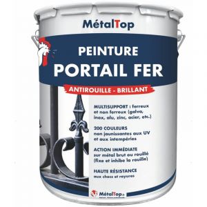 Peinture Portail Fer - Metaltop - Brun cuivré - RAL 8004 - Pot 1L