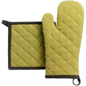 Winkler Lot gant de cuisine/manique recyclé Grace Kaki 15 x 32