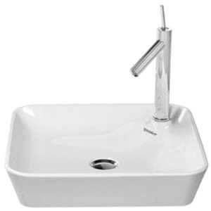 Image de Duravit Starck 1 Lavabo à poser 46x46cm sans trop plein avec trou pour robinetterie avec Wondergliss Blanc 23224600001