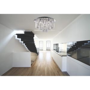 Searchlight Plafonnier LED Beatrix, en chrome et cristal