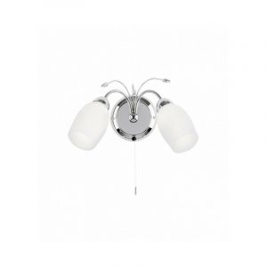 Endon Applique Meadow, chrome et verre blanc, 2 ampoules