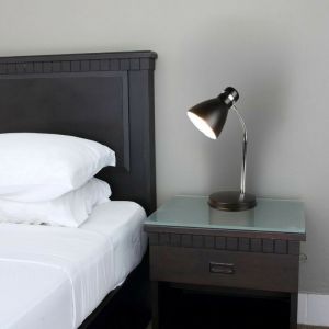 Reality, Lampe de table, Harvey 1xE27, max.10,0 W Corps: M&eacute;tal, noir mat L:14,5cm, H:33,0cm, P:22,0cm Interrupteur de cordon,Flexible,IP20,Sans illuminant,