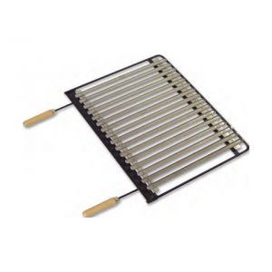 El zorro 9071613 - Grille en inox avec poignées en bois massif pour barbecue