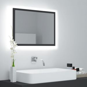 VidaXL Miroir à LED de salle de bain Gris 60x8,5x37 cm Aggloméré