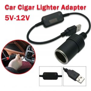 5V usb c Mle vers 12V Voiture Allume-cigare Femelle Convertisseur D'adaptateur D'alimentation, Adaptateur usb vers 12V dc pour Enregistreur de
