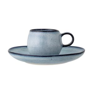 Bloomingville Tasse à espresso avec soucoupe Sandrine Bleu