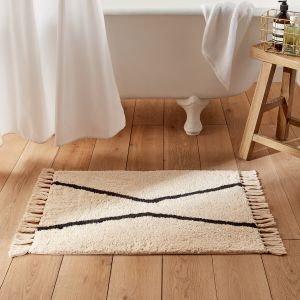 Tapis de bain tufté 1600g/m², Negara Ecru / Noir Taille 50X80 cm