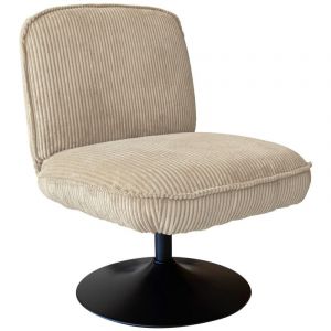 Now's Home Fauteuil pivotant en velours côtelé, funky