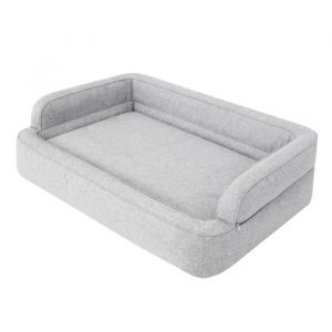 Lit pour chien Meubles pour animaux Lit pour chat Housse amovible Panier pour chien Coussin pour chien Cendre XL: 96x62 cm