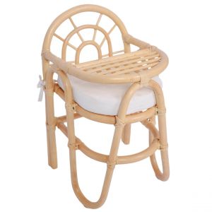 Chaise haute pour bébé en rotin naturel