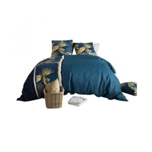 Housse couette + 2 taies 220 x 240 cm Feuillage tropea