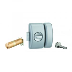 THIRARD Verrou universel à bouton cylindre languette HG5 + 3 clés - Argent - 00080471
