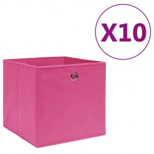 VidaXL Boîtes de rangement 10 pcs Tissu intissé 28x28x28 cm Rose