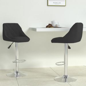 VidaXL Tabourets de bar Velours 2 pcs Noir - Noir