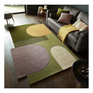 Flair Rugs - Tapis en laine design géométrique Lozenge Vert 150x240 - Vert