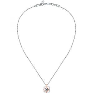Morellato Collier pour homme en Acier serti de cristal en forme de carré - 0.008 g - taille : 455CM - SAHB13